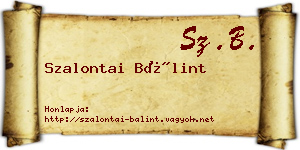 Szalontai Bálint névjegykártya
