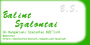 balint szalontai business card